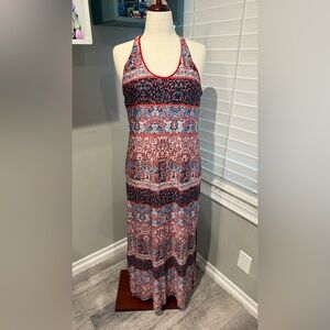 Emma and Michele Floral Maxi Dress - Red and‎ Blue